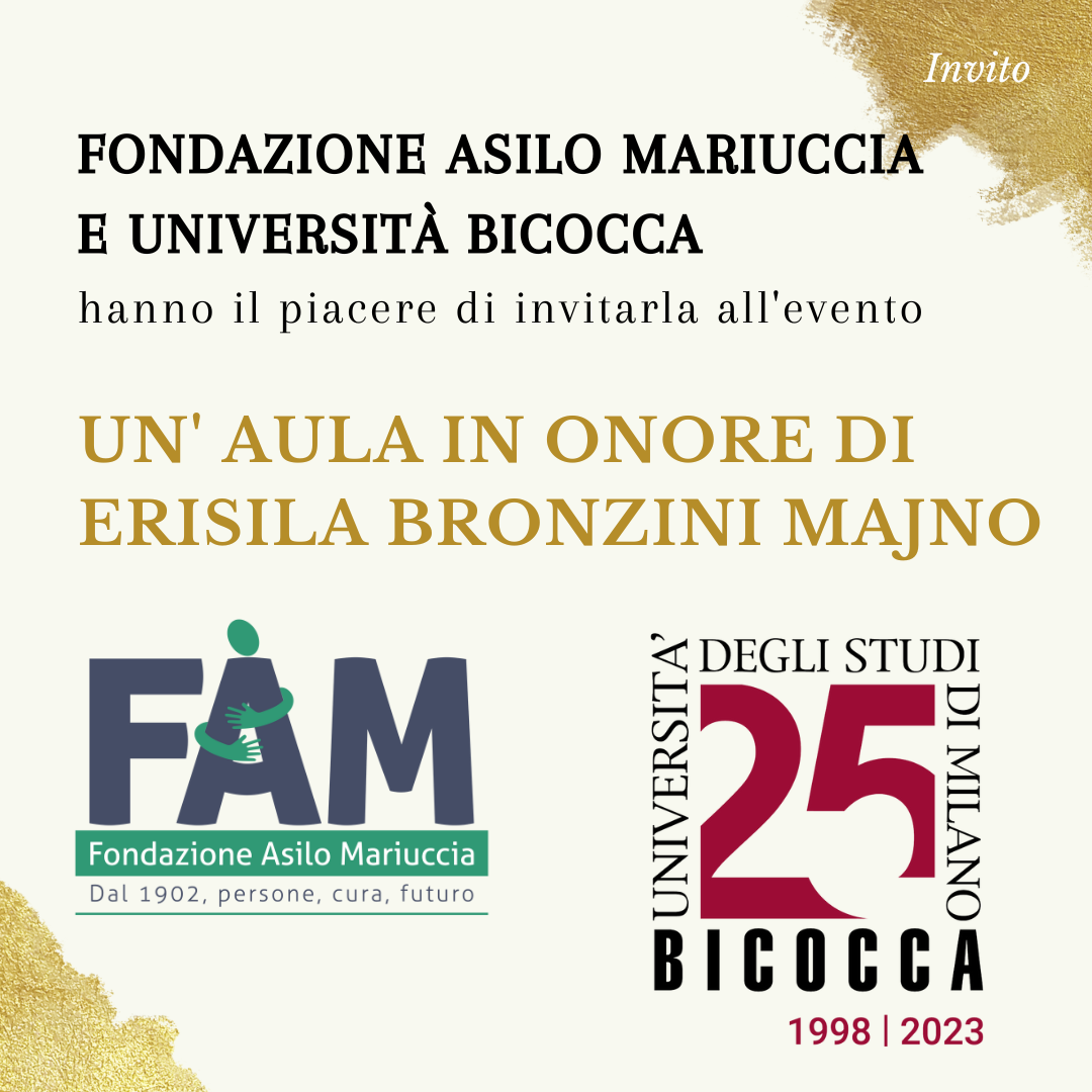 Fondazione Asilo Mariuccia e Università Bicocca invitano a: "Un'aula in onere di Ersilia Bronzini Majno" @ Università Bicocca Aula U6/7